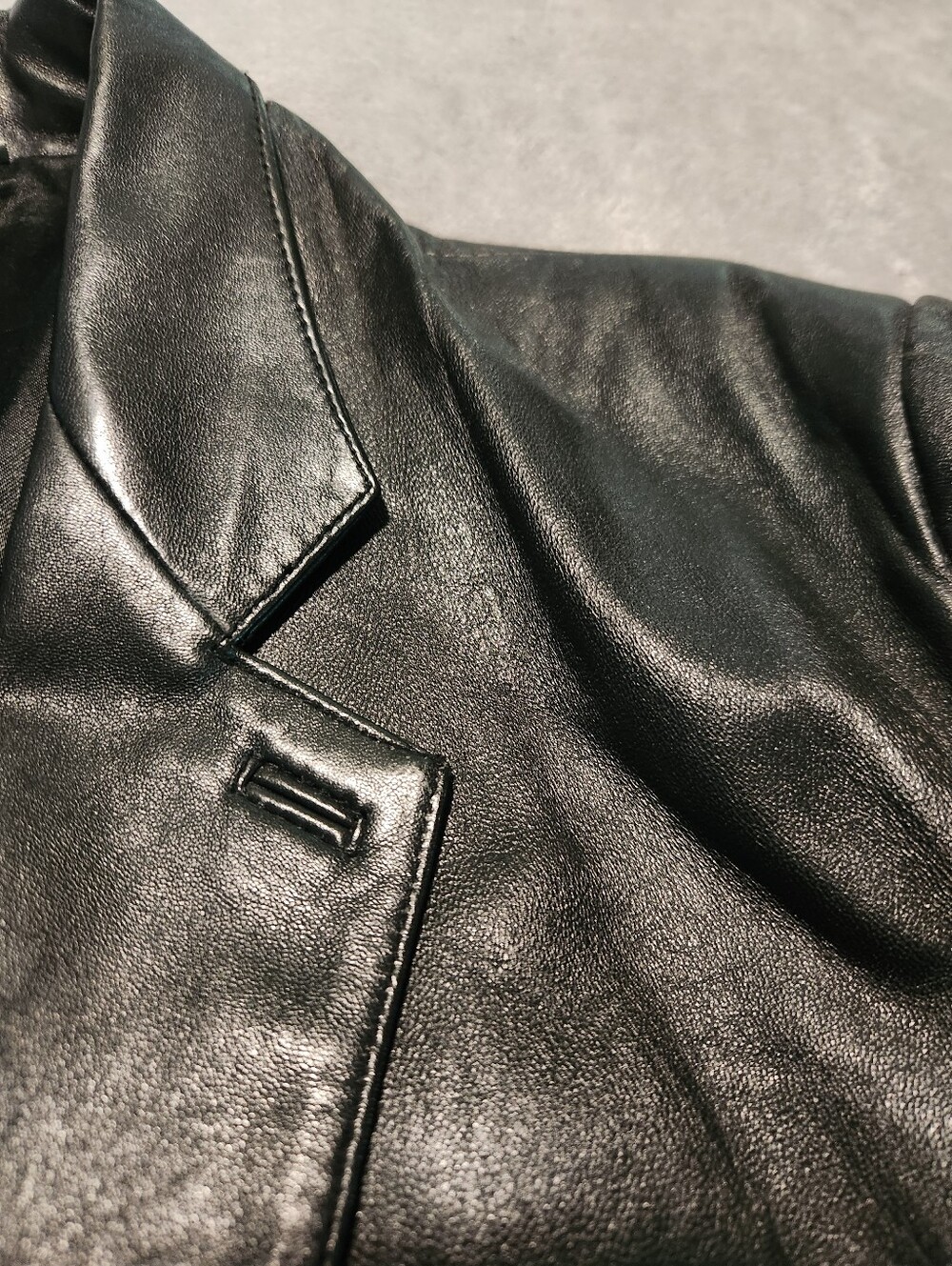 Men's Black Leather Vintage Blazer Jacket - Picture 10 of 13